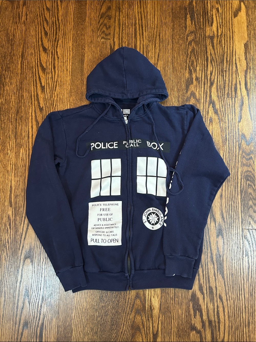 Dr Who Tardis Zip Up Hoodie